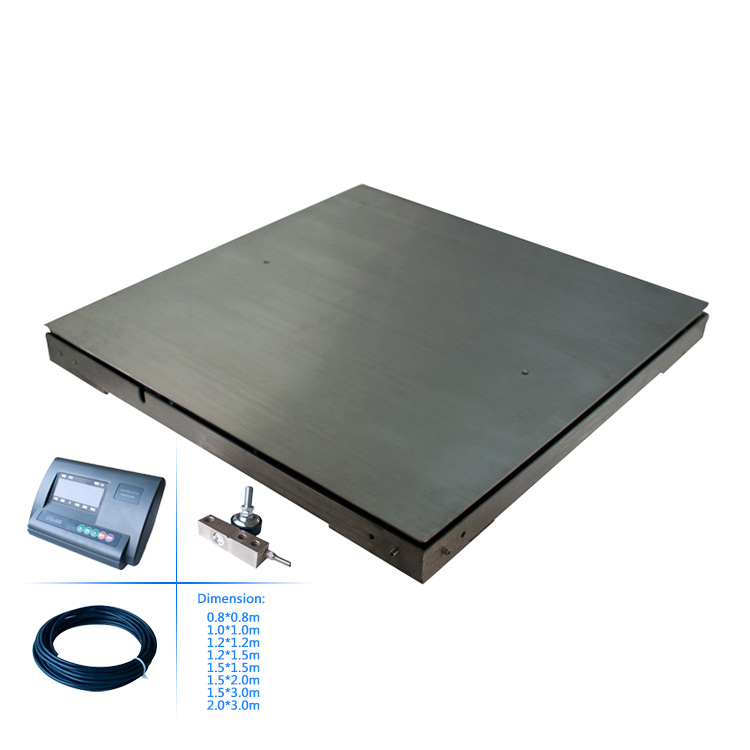 Báscula de piso industrial resistente con indicador LCD